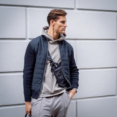 VOGUELOCK - Sac bandoulière noir élégant avec protection RFID et construction imperméable