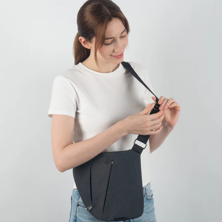 VOGUELOCK - Sac bandoulière noir élégant avec protection RFID et construction imperméable