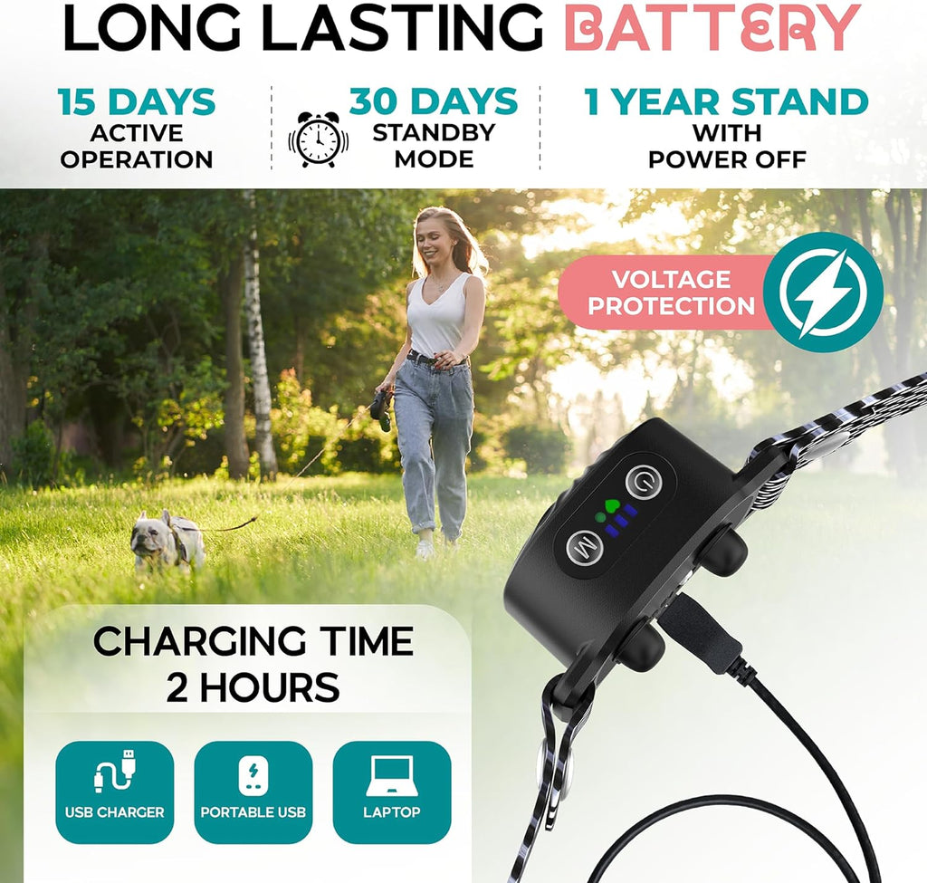 Collier anti-aboiement | Son et vibration | Détection intelligente des aboiements | BarkSense