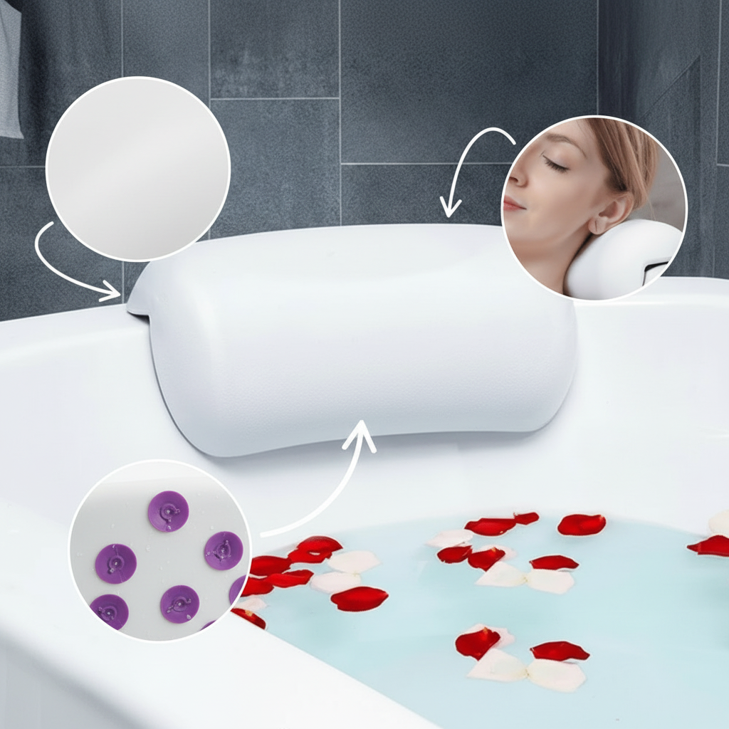 BATHCLOUD - Coussin de Bain Étanche Ergonomique Antidérapant pour un Confort Optimal
