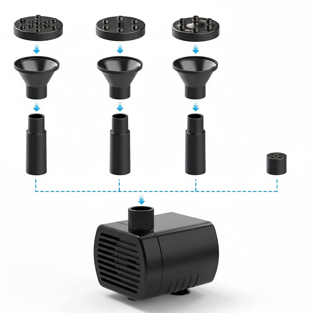 SOLARISWAVE - Kit de Pompe de Fontaine Solaire 9W avec Buses de Pulvérisation & Tuyau d'Eau pour Étang de Jardin