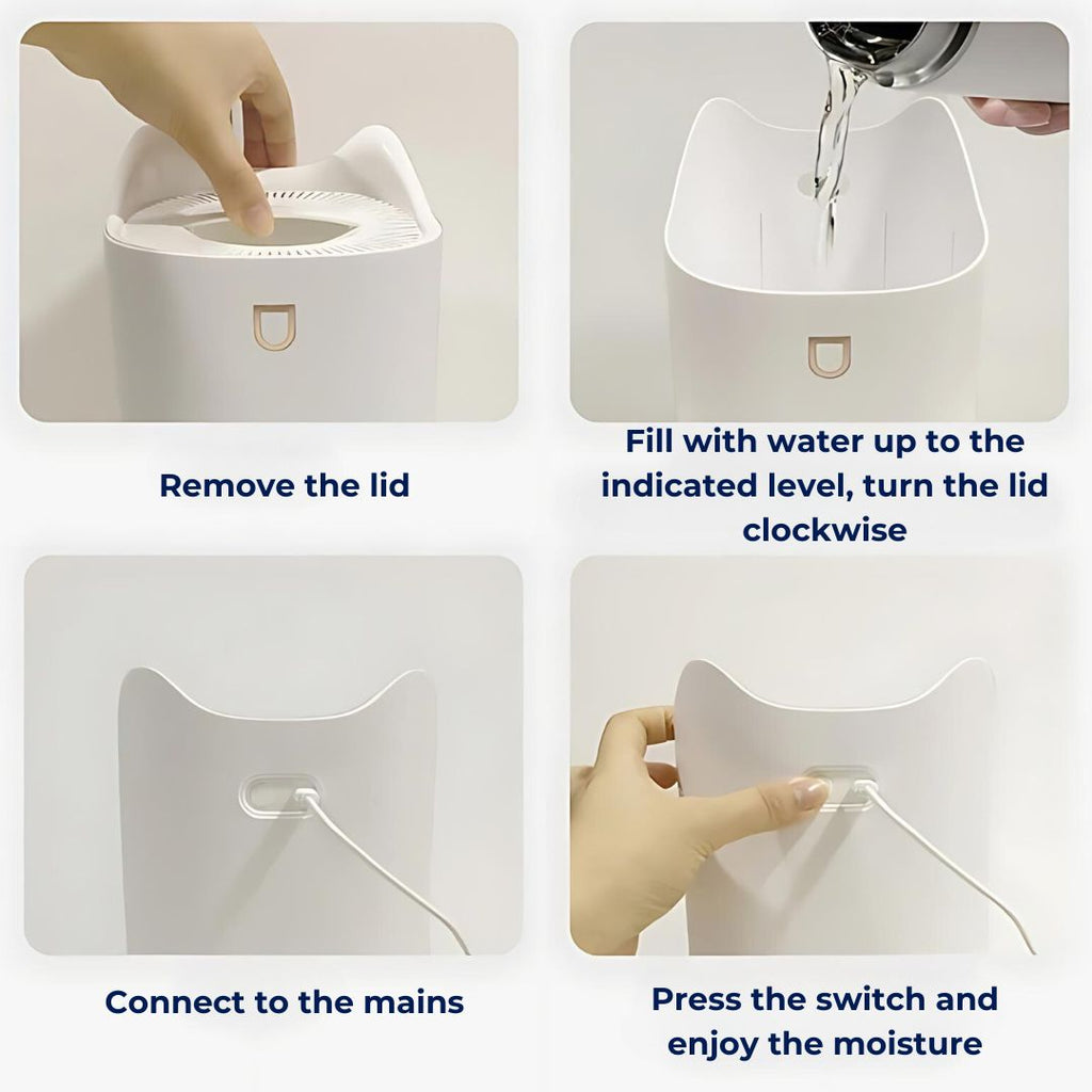 Humidificateur à ultrasons avec technologie de brouillard pour des espaces de vie respirables et confortables