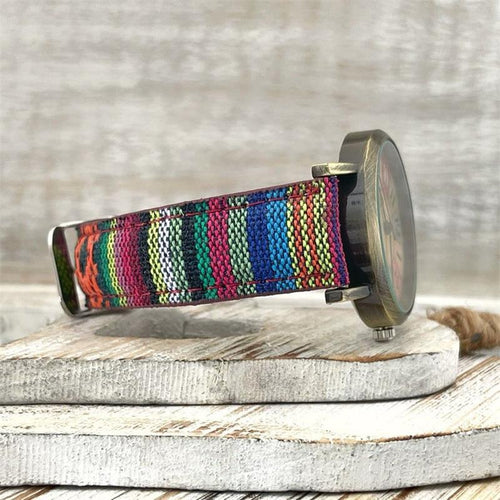 Montre-bracelet | Vintage | Bracelet en tissu tressé | TimeWeave