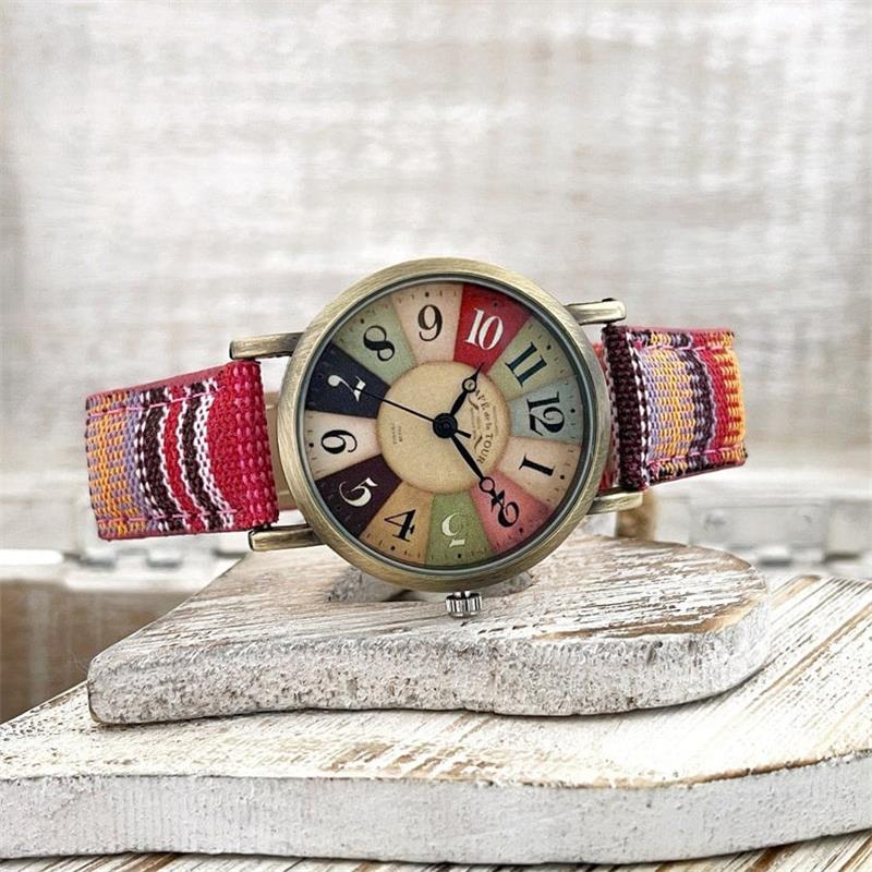 Montre-bracelet | Vintage | Bracelet en tissu tressé | TimeWeave
