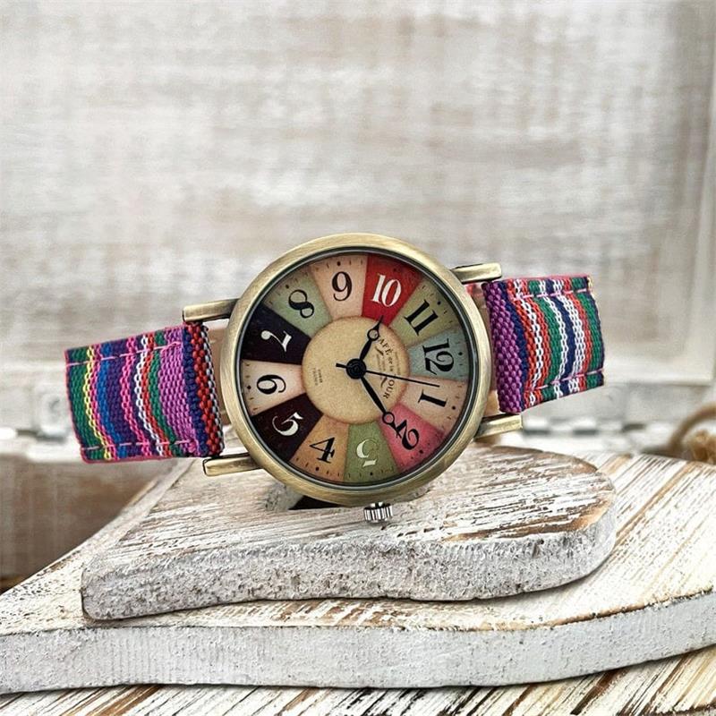 Montre-bracelet | Vintage | Bracelet en tissu tressé | TimeWeave