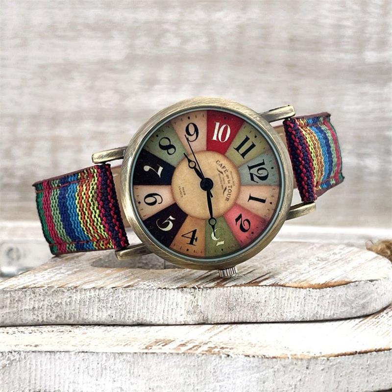 Montre-bracelet | Vintage | Bracelet en tissu tressé | TimeWeave