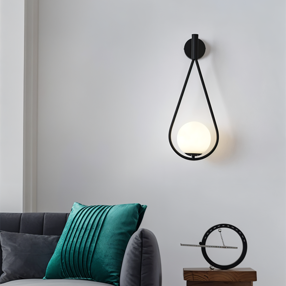 Lumeira Applique Murale – Lampe en Verre en Forme de Goutte avec Cadre Métallique Artistique