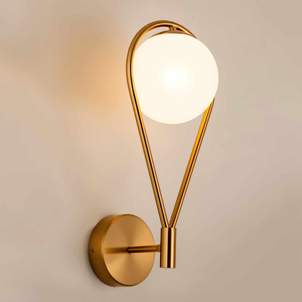 Lumeira Applique Murale – Lampe en Verre en Forme de Goutte avec Cadre Métallique Artistique