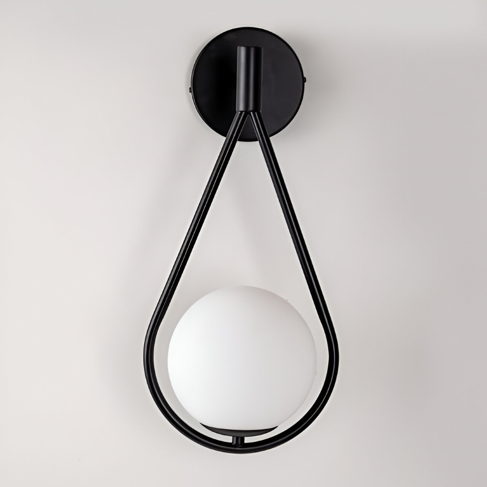 Lumeira Applique Murale – Lampe en Verre en Forme de Goutte avec Cadre Métallique Artistique