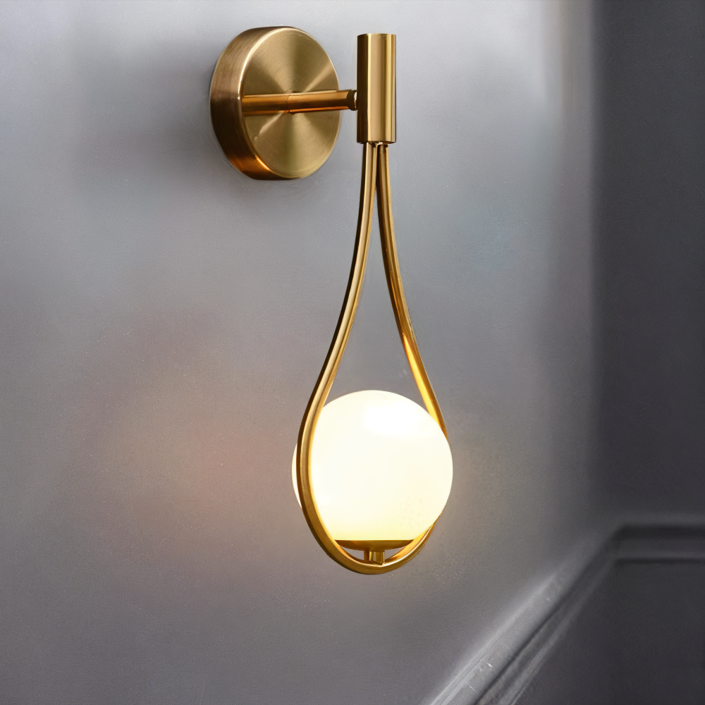 Lumeira Applique Murale – Lampe en Verre en Forme de Goutte avec Cadre Métallique Artistique