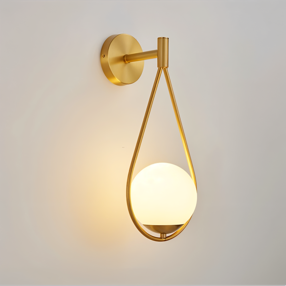 Lumeira Applique Murale – Lampe en Verre en Forme de Goutte avec Cadre Métallique Artistique