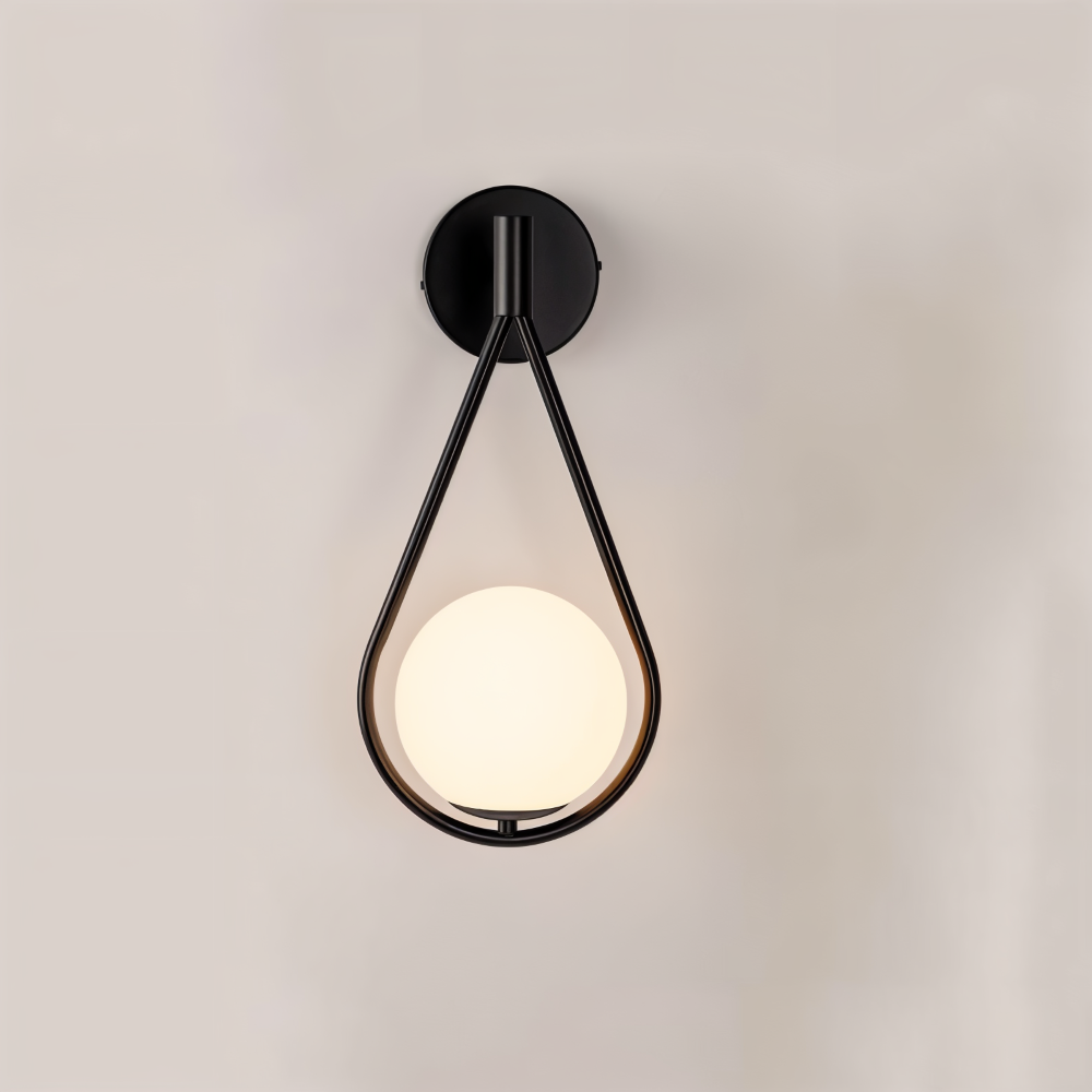 Lumeira Applique Murale – Lampe en Verre en Forme de Goutte avec Cadre Métallique Artistique