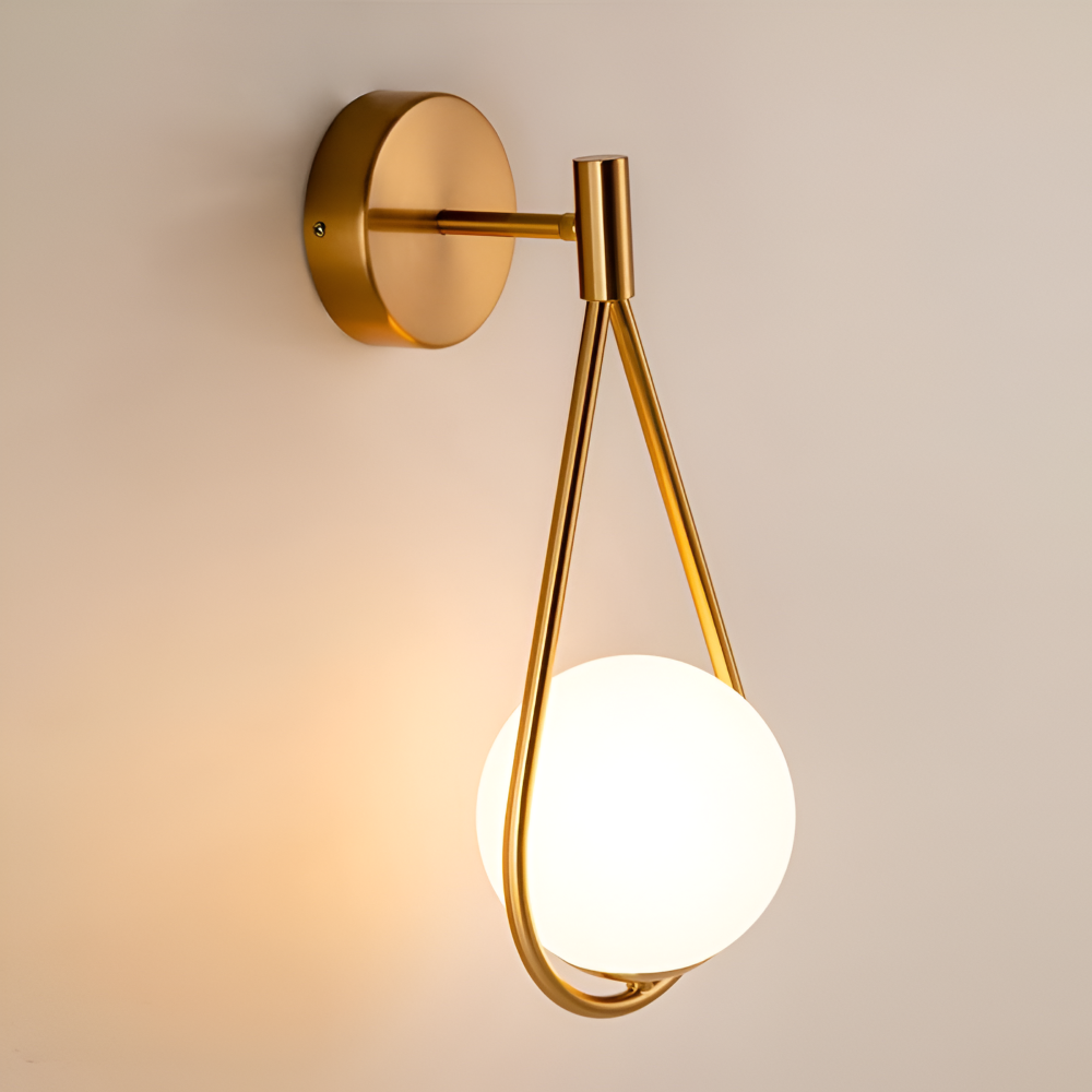 Lumeira Applique Murale – Lampe en Verre en Forme de Goutte avec Cadre Métallique Artistique