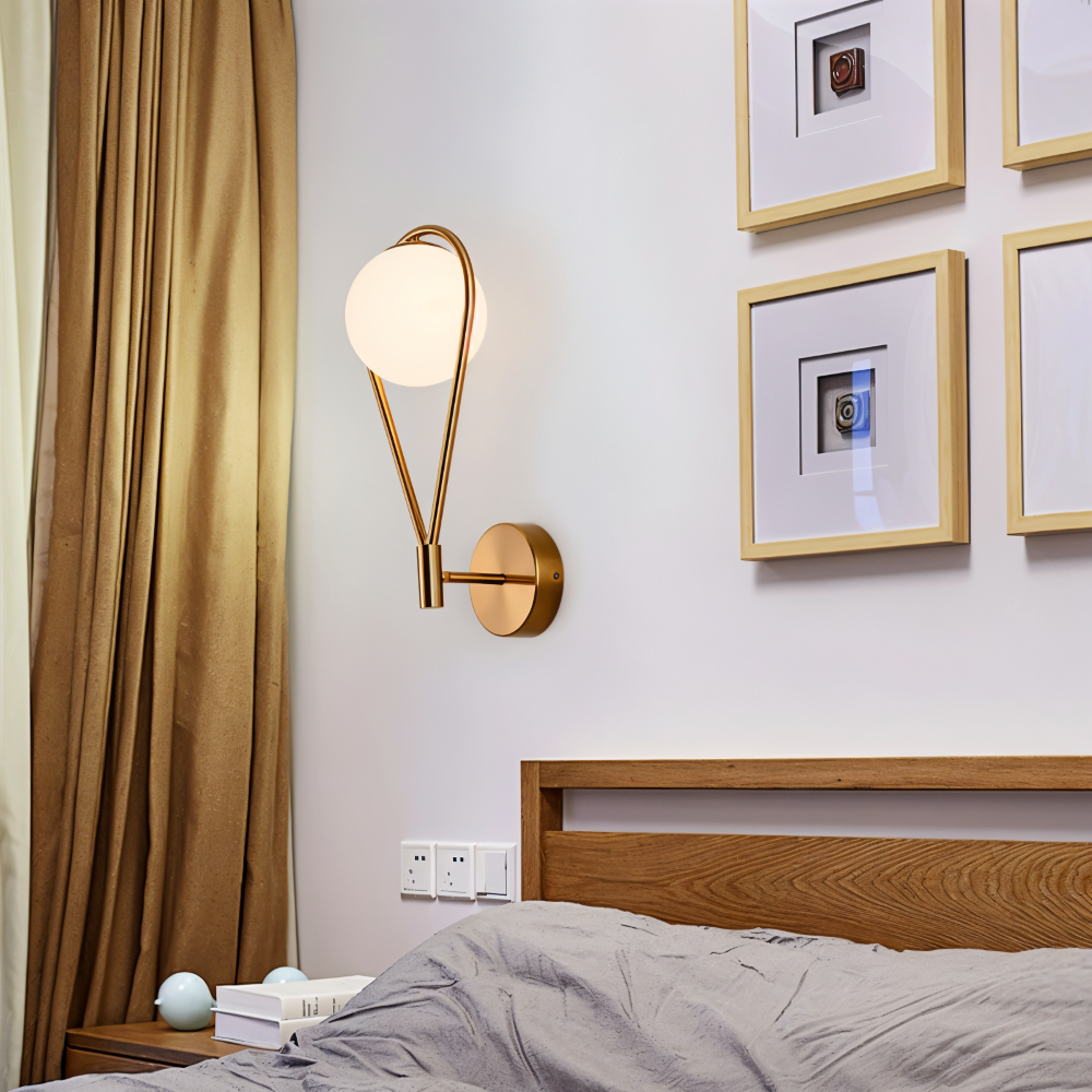 Lumeira Applique Murale – Lampe en Verre en Forme de Goutte avec Cadre Métallique Artistique