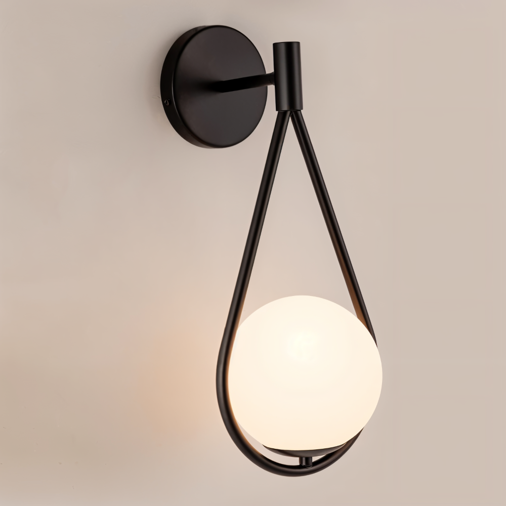 Lumeira Applique Murale – Lampe en Verre en Forme de Goutte avec Cadre Métallique Artistique