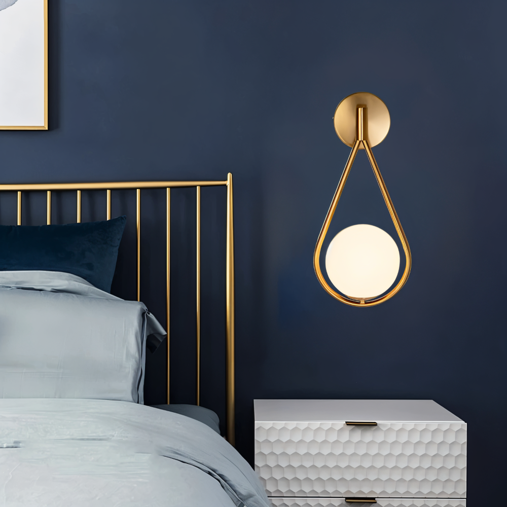 Lumeira Applique Murale – Lampe en Verre en Forme de Goutte avec Cadre Métallique Artistique