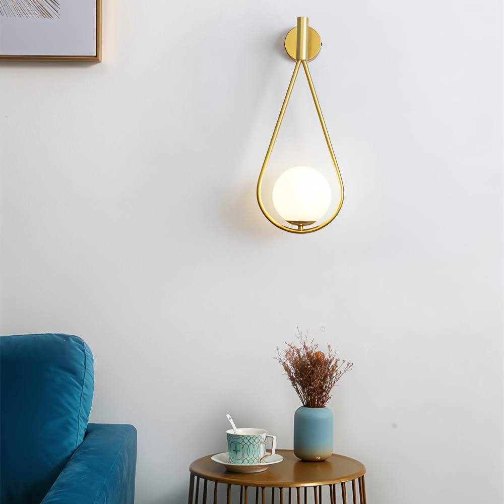 Lumeira Applique Murale – Lampe en Verre en Forme de Goutte avec Cadre Métallique Artistique