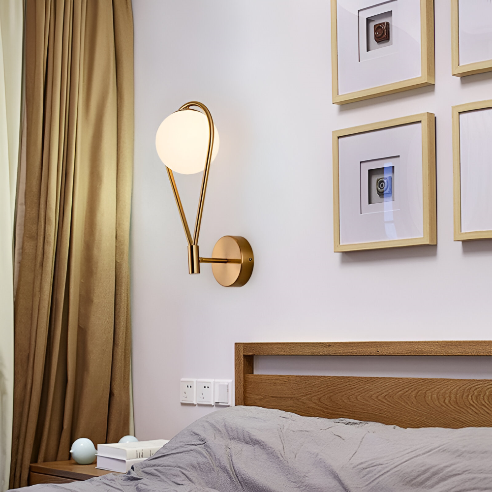 Lumeira Applique Murale – Lampe en Verre en Forme de Goutte avec Cadre Métallique Artistique