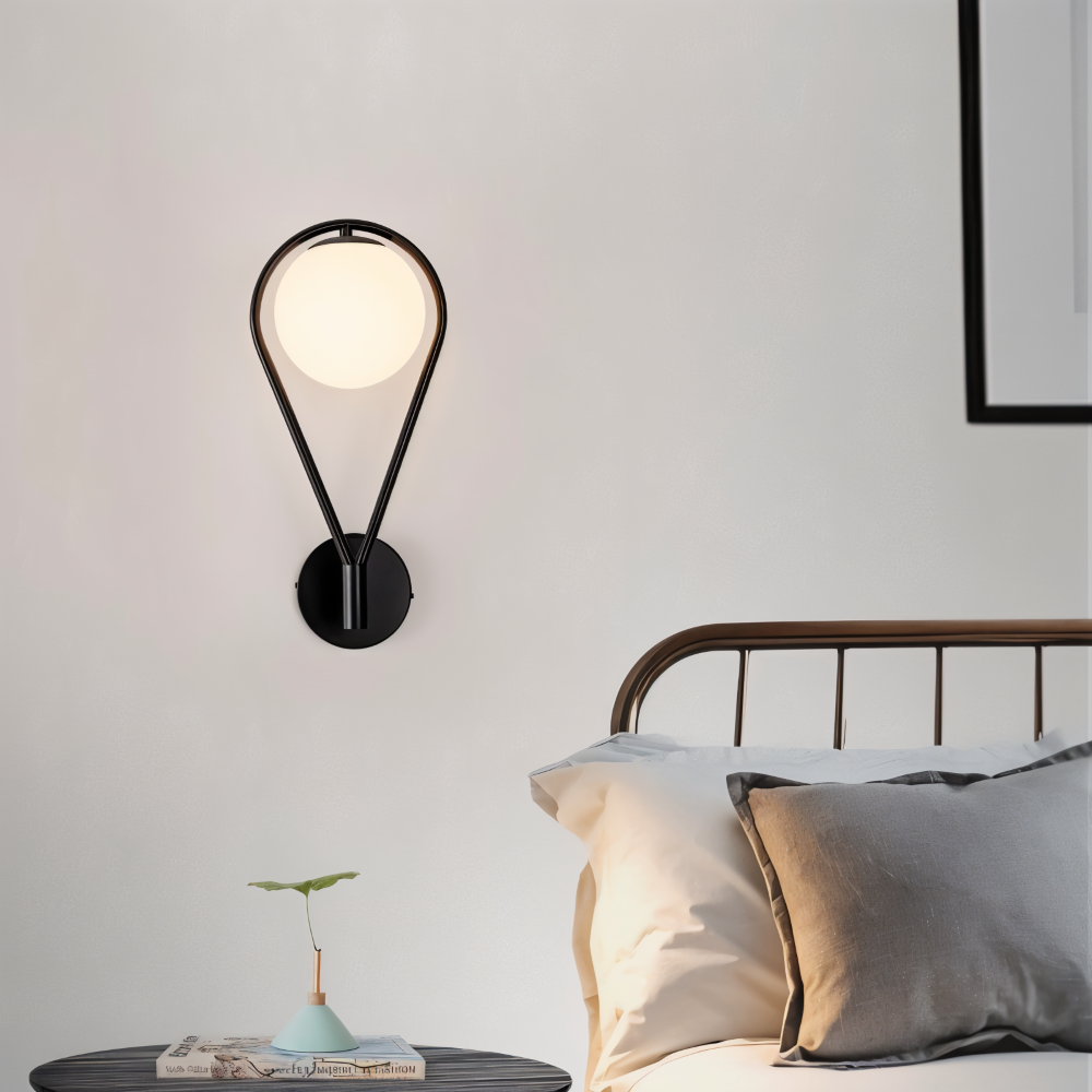 Lumeira Applique Murale – Lampe en Verre en Forme de Goutte avec Cadre Métallique Artistique
