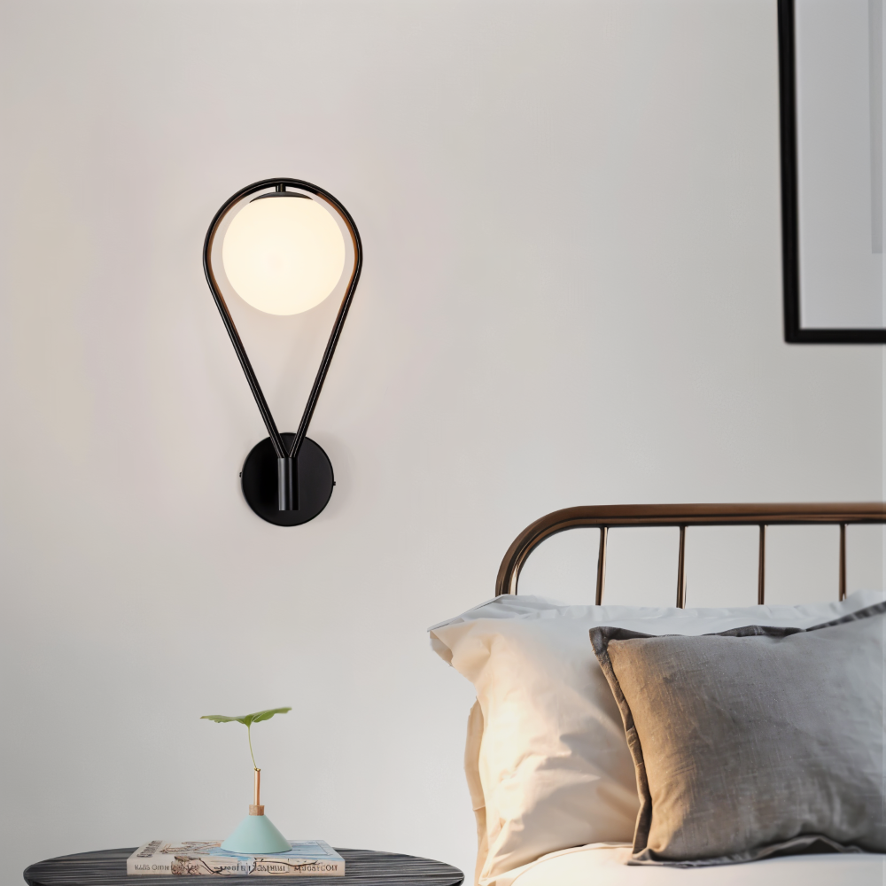 Lumeira Applique Murale – Lampe en Verre en Forme de Goutte avec Cadre Métallique Artistique