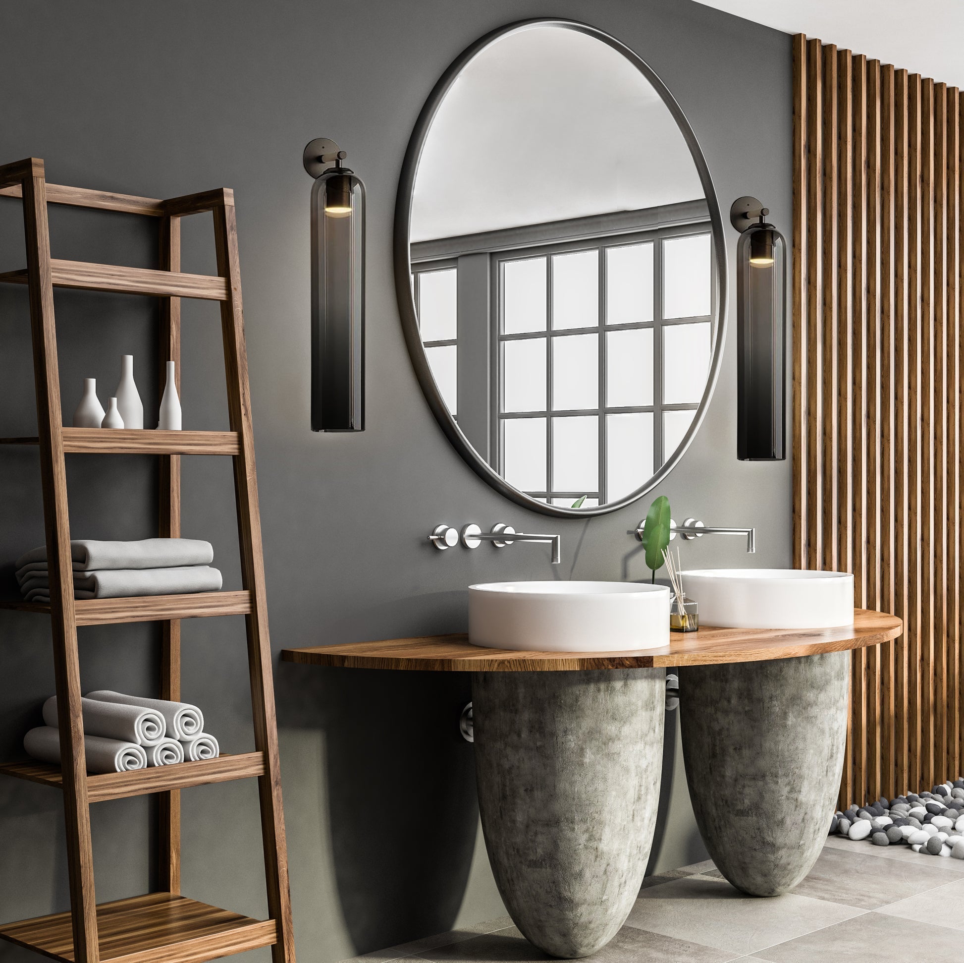 Applique Murale en Verre Cylindrique avec Finition Luxe – Sconce LED Décorative pour Intérieur Moderne