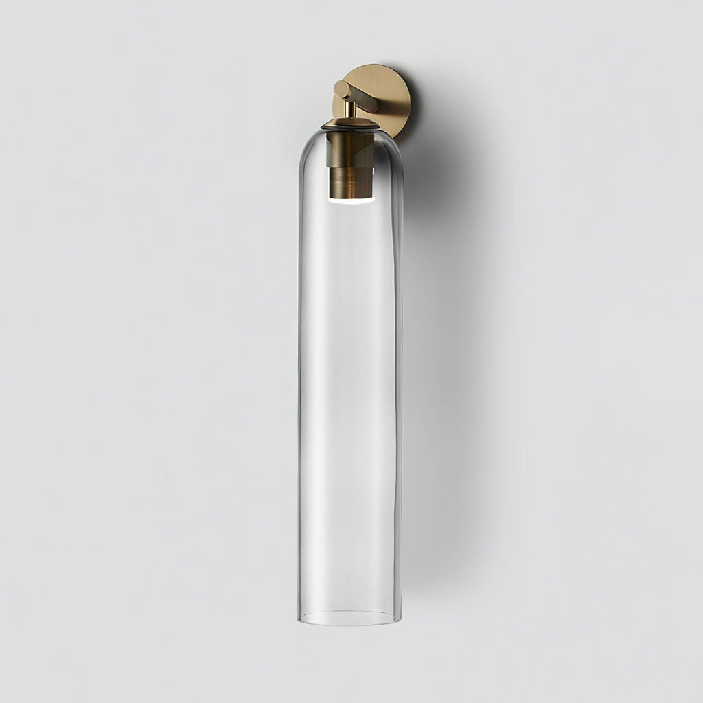 Applique Murale en Verre Cylindrique avec Finition Luxe – Sconce LED Décorative pour Intérieur Moderne