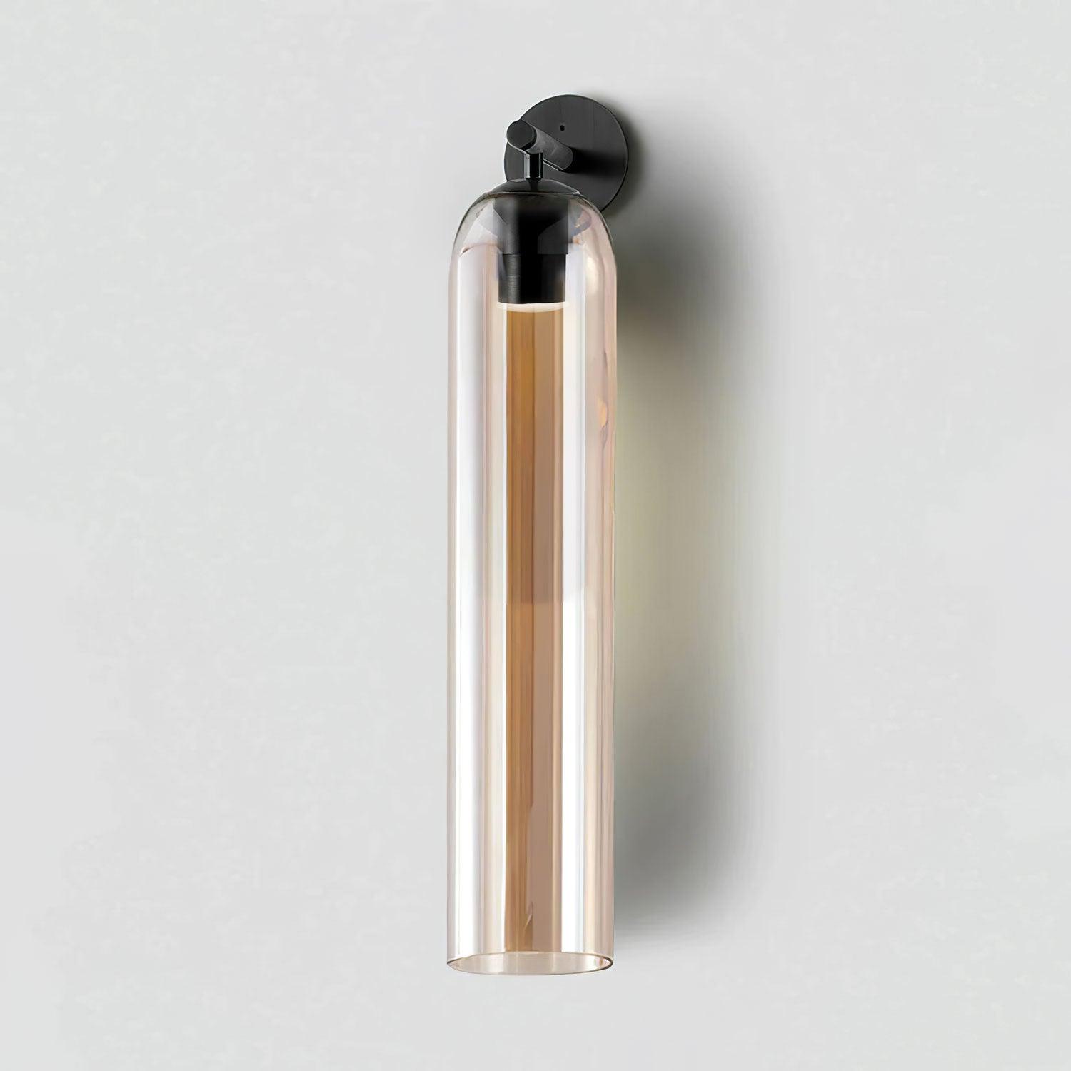 Applique Murale en Verre Cylindrique avec Finition Luxe – Sconce LED Décorative pour Intérieur Moderne