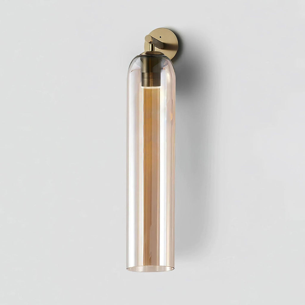 Applique Murale en Verre Cylindrique avec Finition Luxe – Sconce LED Décorative pour Intérieur Moderne