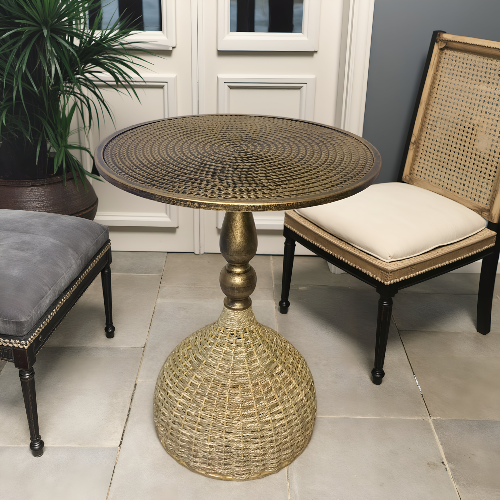 Table d'appoint Artisan en fer tressé - Table polyvalente pour le salon