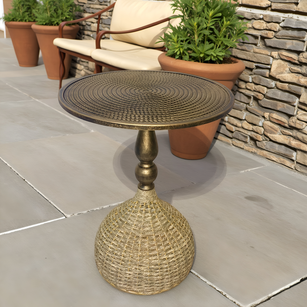 Table d'appoint Artisan en fer tressé - Table polyvalente pour le salon