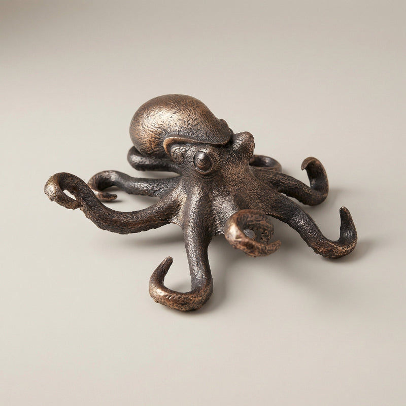 ZENWOVEN – Sculpture d'Octopus en Cuivre Artisanale Accent Décor Océan