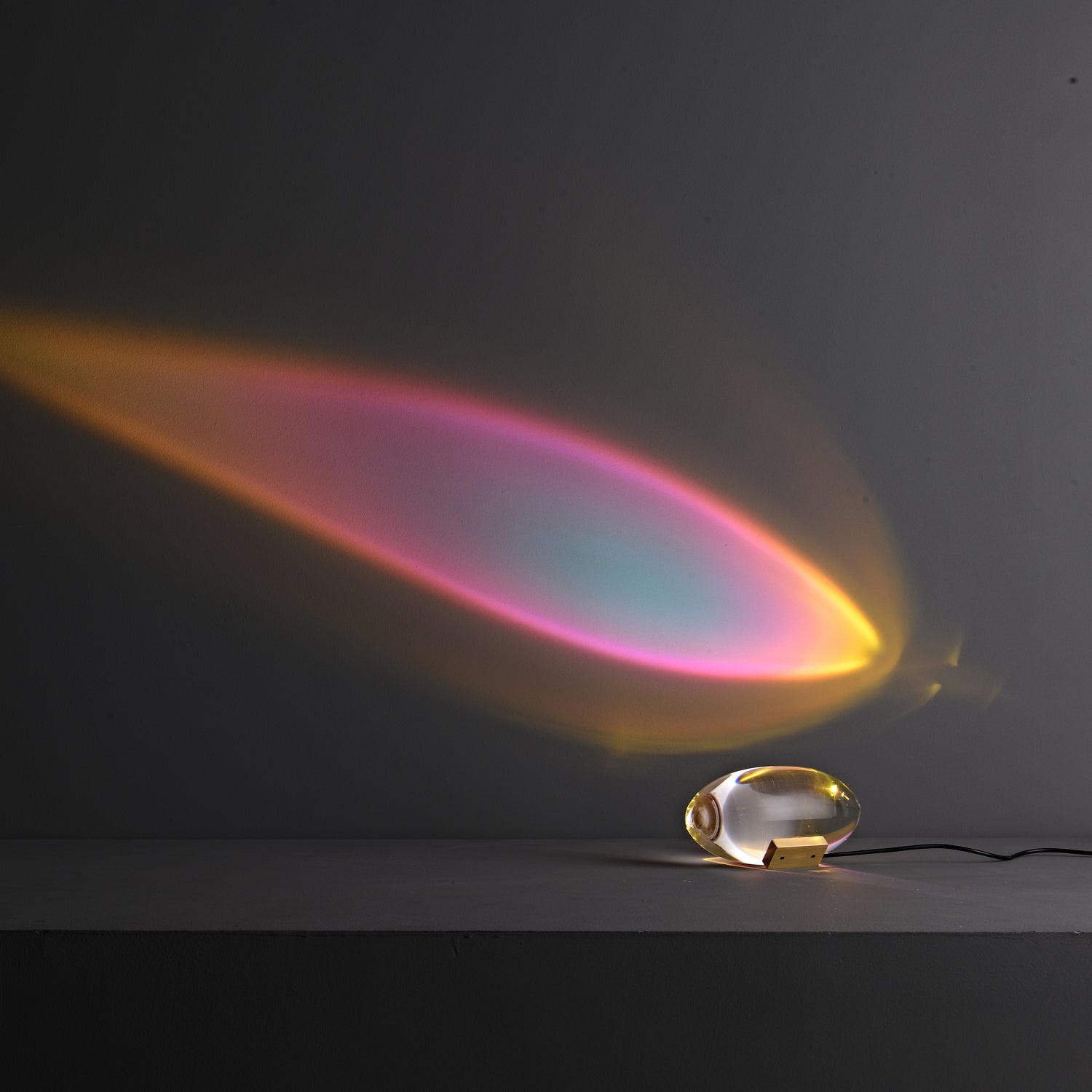 Lampe de table en cristal avec LED – lampe décorative avec lumière d'ambiance