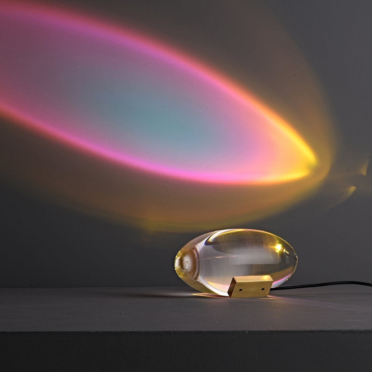 Lampe de table en cristal avec LED – lampe décorative avec lumière d'ambiance