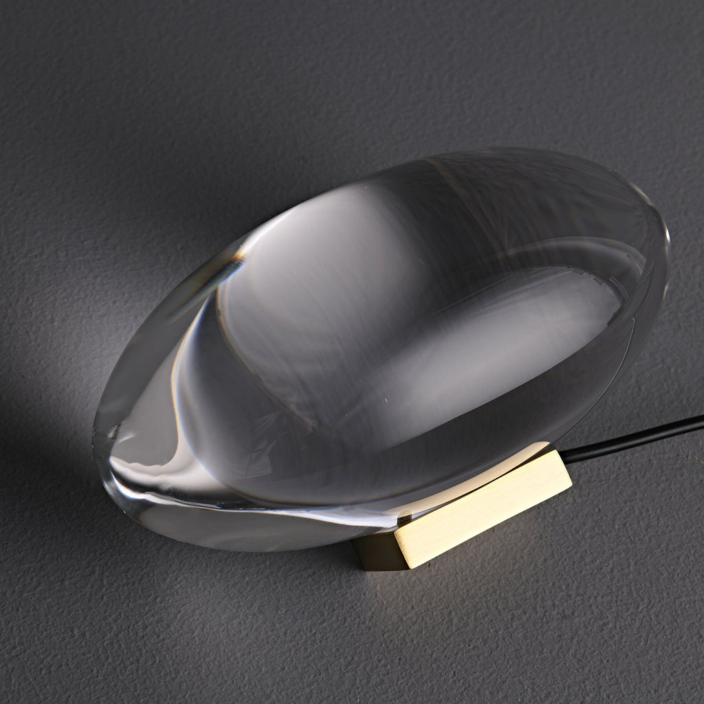 Lampe de table en cristal avec LED – lampe décorative avec lumière d'ambiance