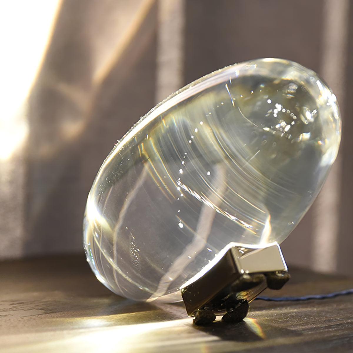 Lampe de table en cristal avec LED – lampe décorative avec lumière d'ambiance
