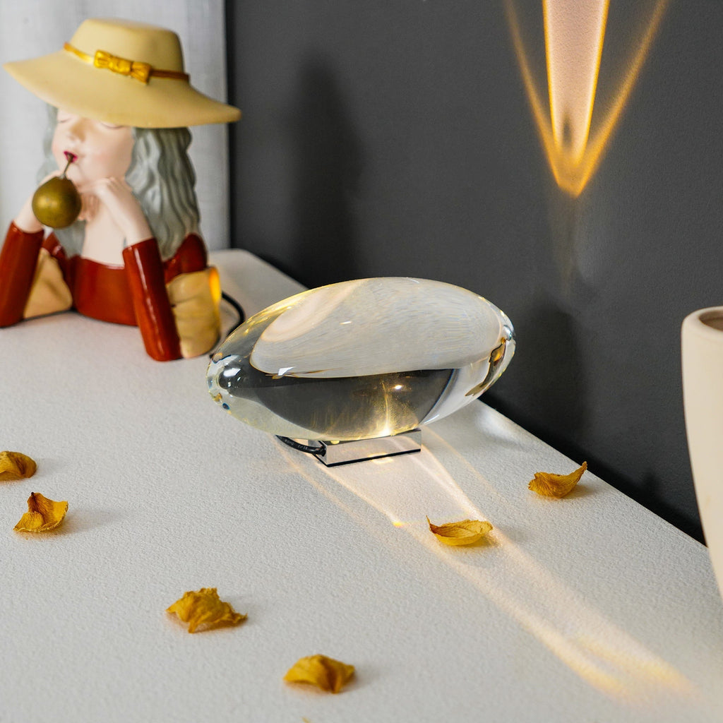 Lampe de table en cristal avec LED – lampe décorative avec lumière d'ambiance