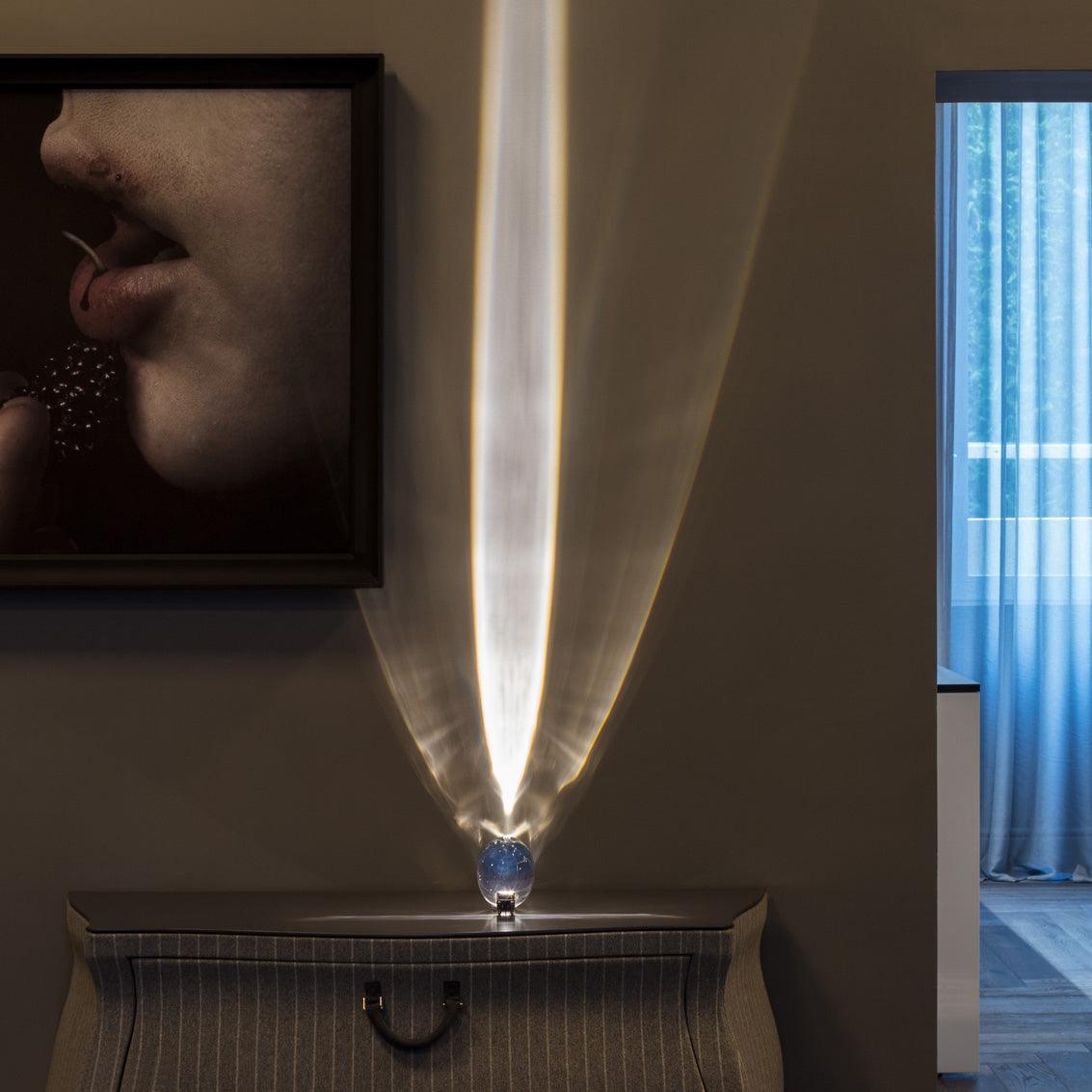 Lampe de table en cristal avec LED – lampe décorative avec lumière d'ambiance