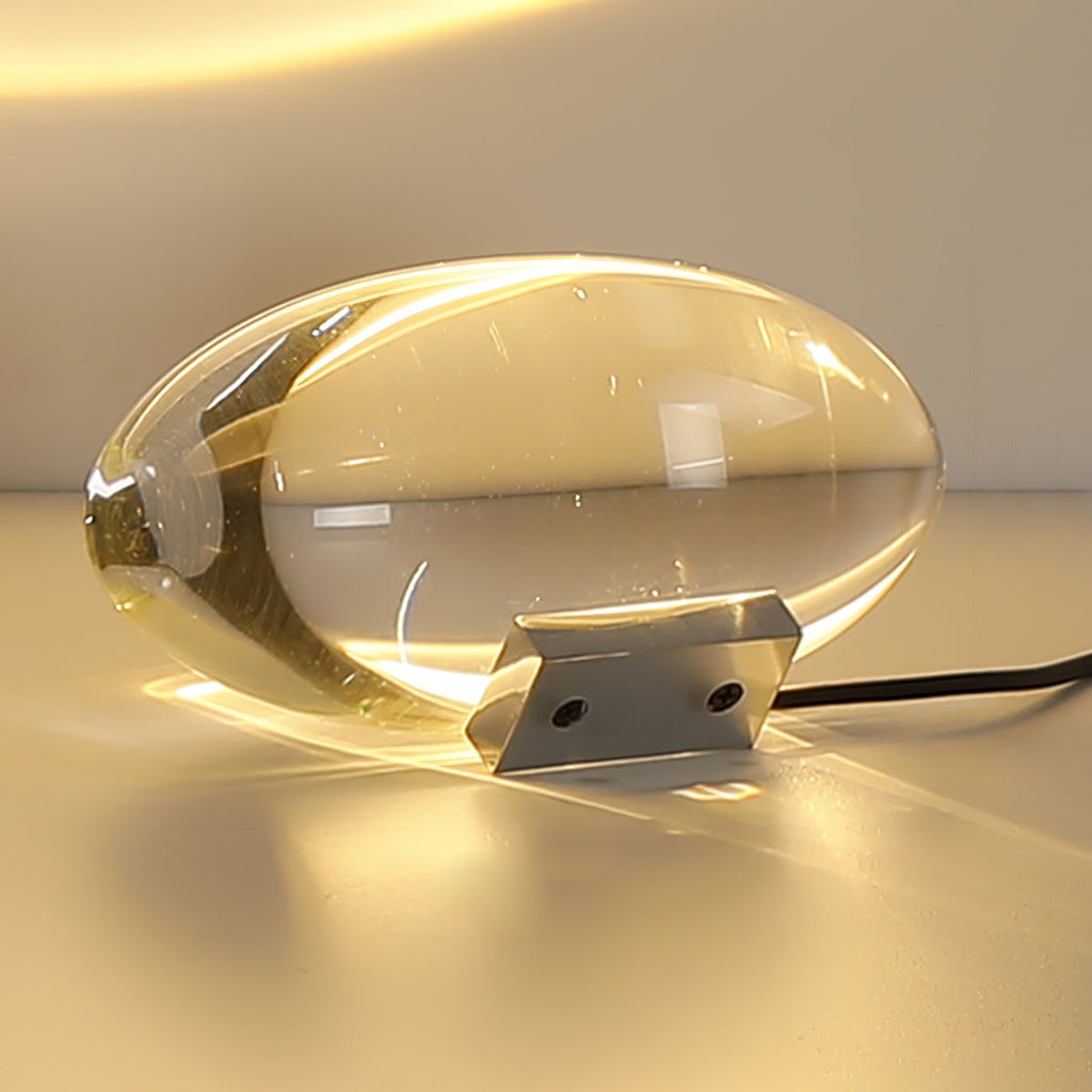 Lampe de table en cristal avec LED – lampe décorative avec lumière d'ambiance