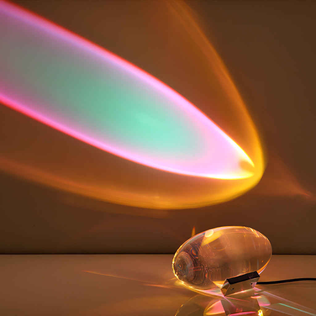 Lampe de table en cristal avec LED – lampe décorative avec lumière d'ambiance