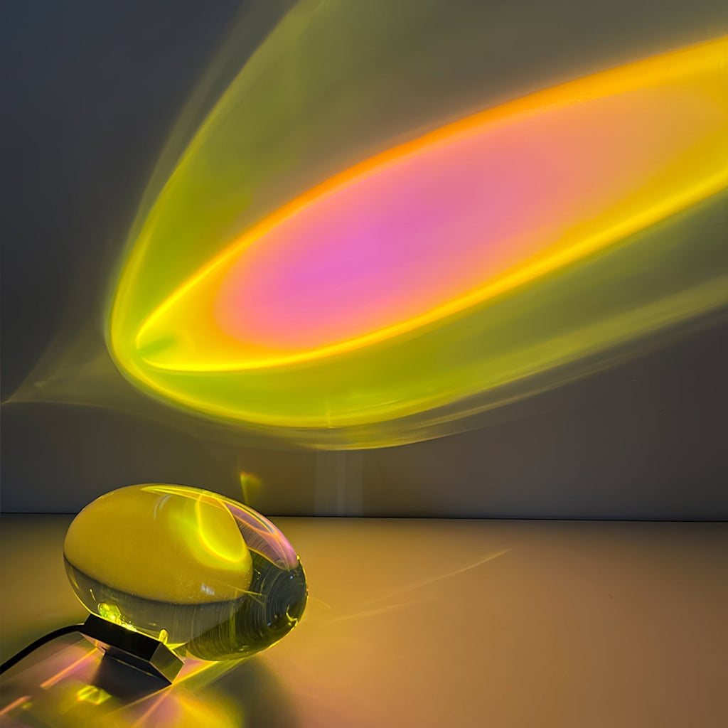 Lampe de table en cristal avec LED – lampe décorative avec lumière d'ambiance