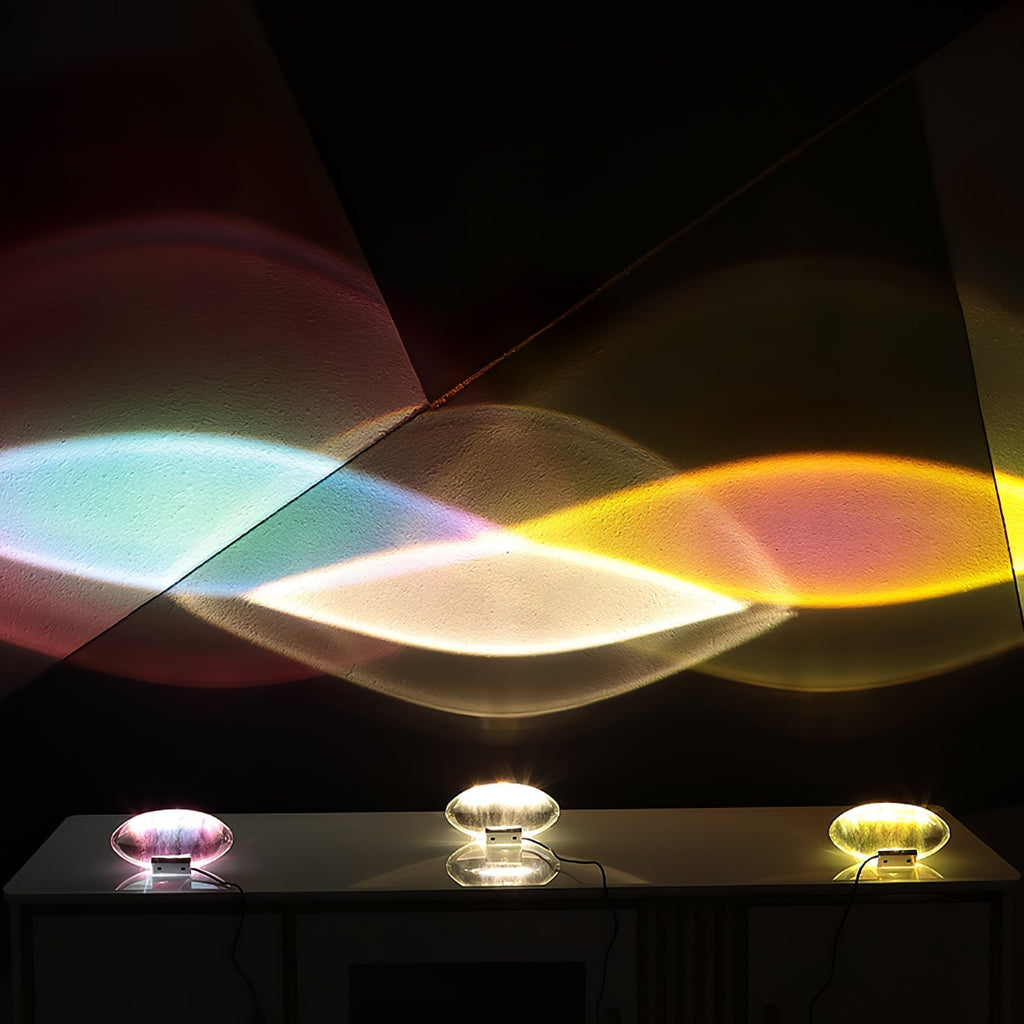Lampe de table en cristal avec LED – lampe décorative avec lumière d'ambiance