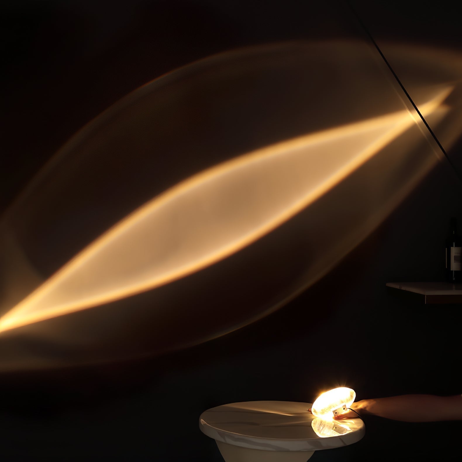 Lampe de table en cristal avec LED – lampe décorative avec lumière d'ambiance