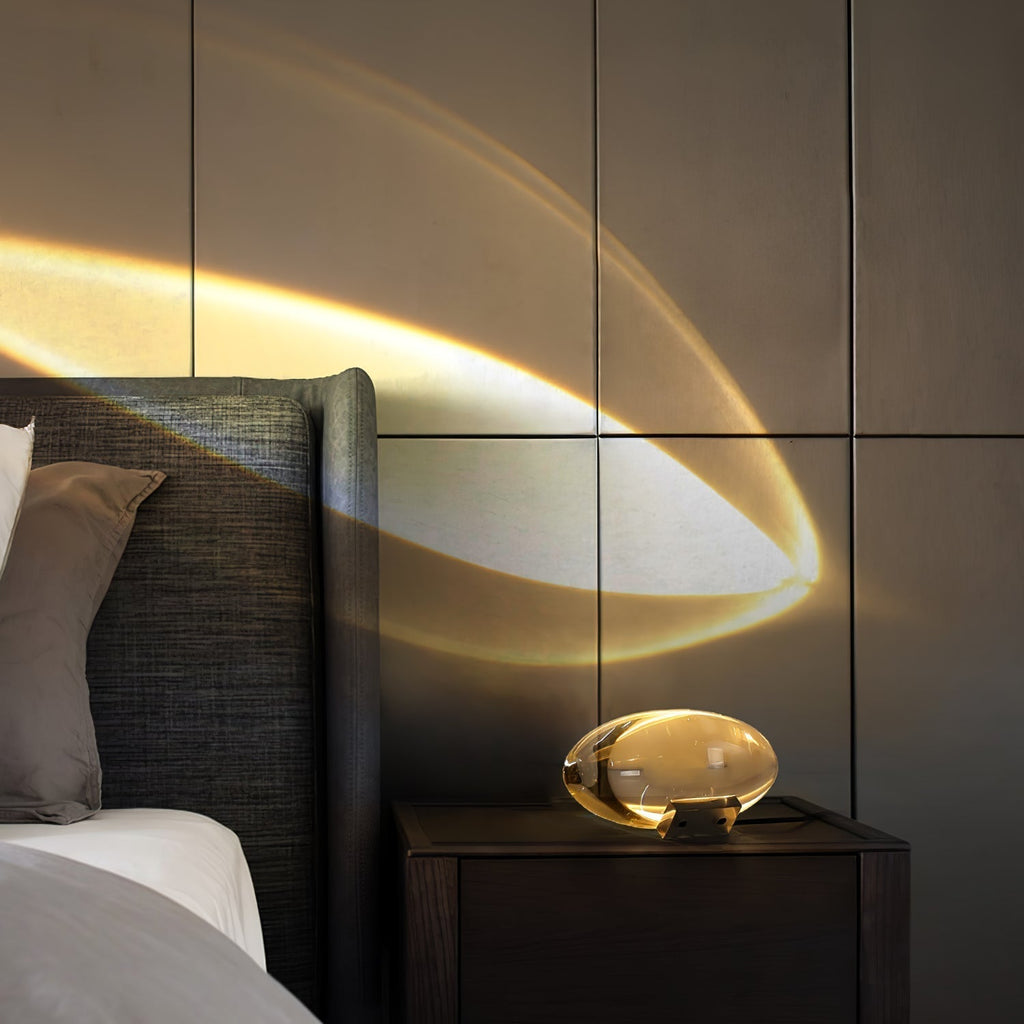Lampe de table en cristal avec LED – lampe décorative avec lumière d'ambiance