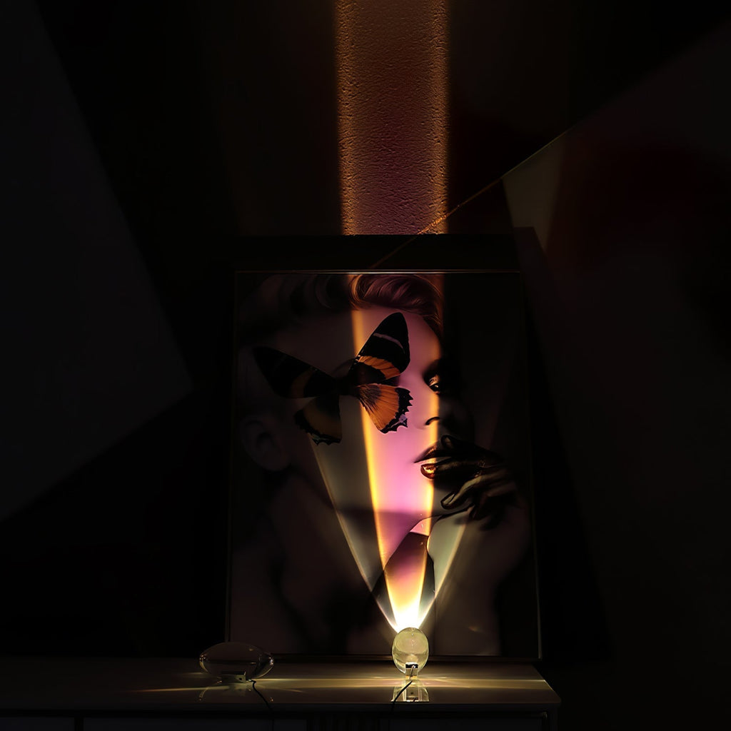 Lampe de table en cristal avec LED – lampe décorative avec lumière d'ambiance