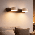STONELINE - Applique murale LED intérieure conçue avec du travertin naturel et du bois pour une illumination architecturale chaleureuse