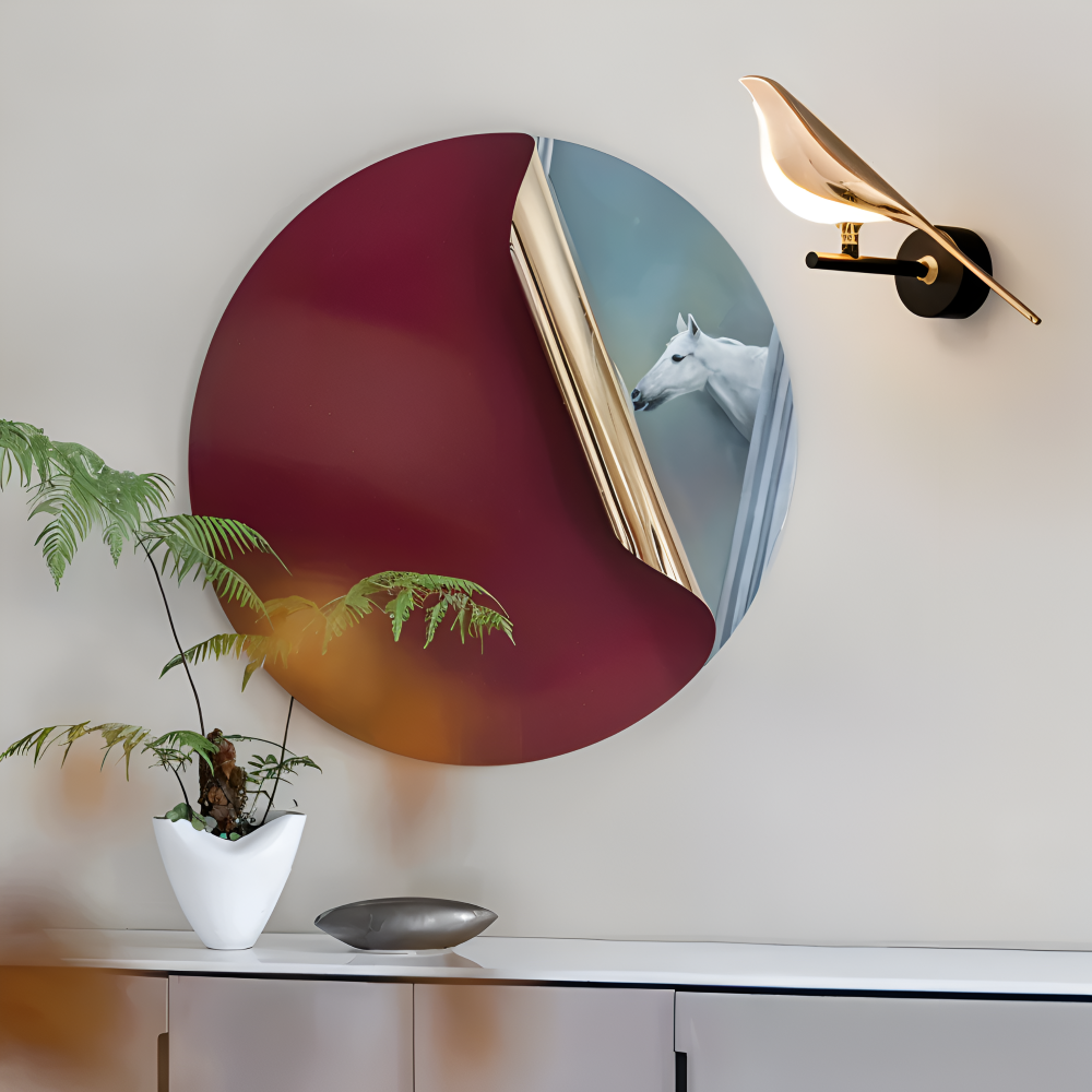 Orivelle – Applique Murale Dorée avec Design de Oiseau Rotatif et Lumière LED