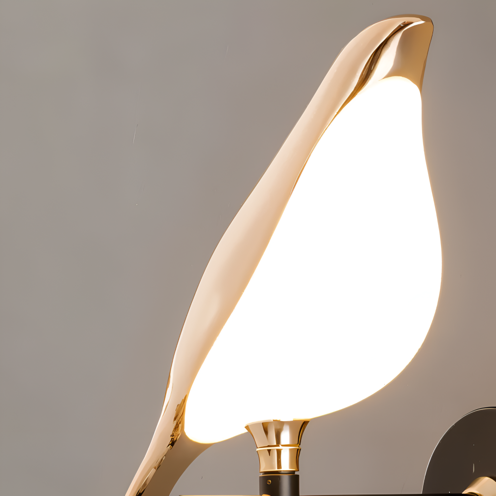 Orivelle – Applique Murale Dorée avec Design de Oiseau Rotatif et Lumière LED