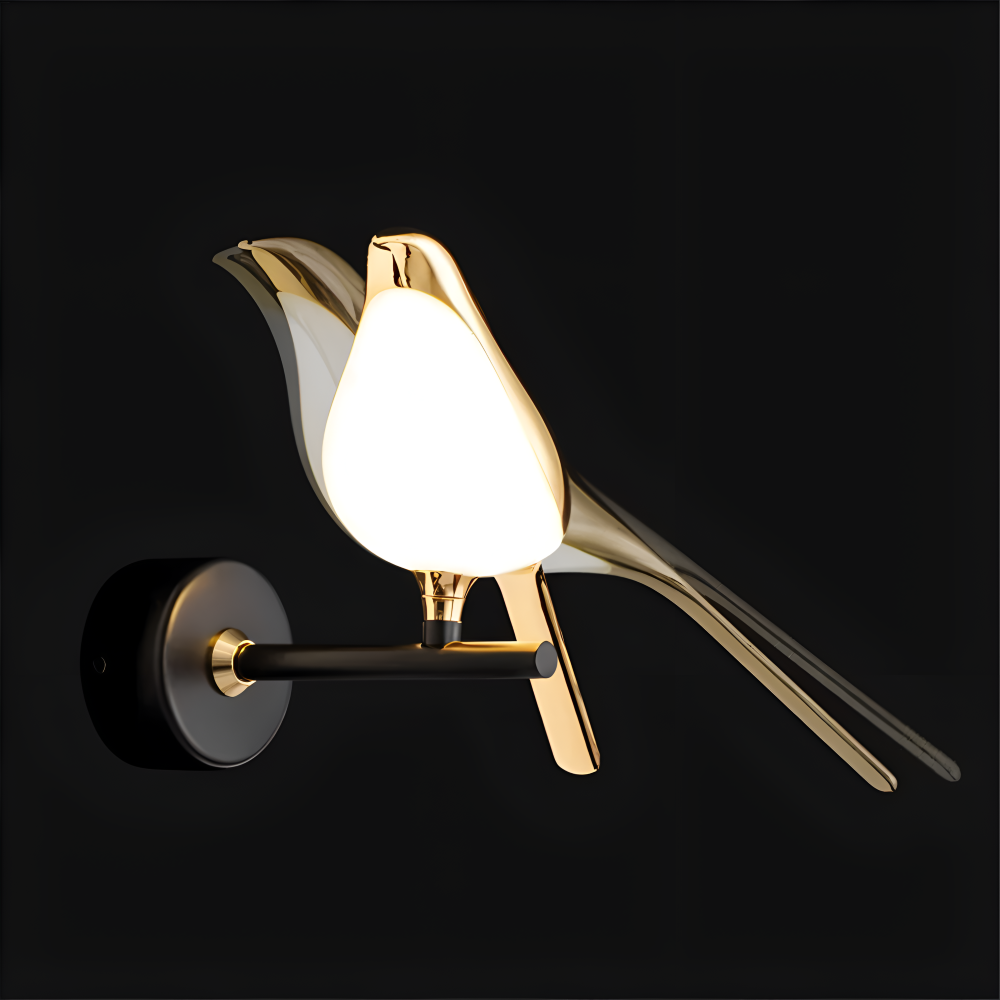 Orivelle – Applique Murale Dorée avec Design de Oiseau Rotatif et Lumière LED