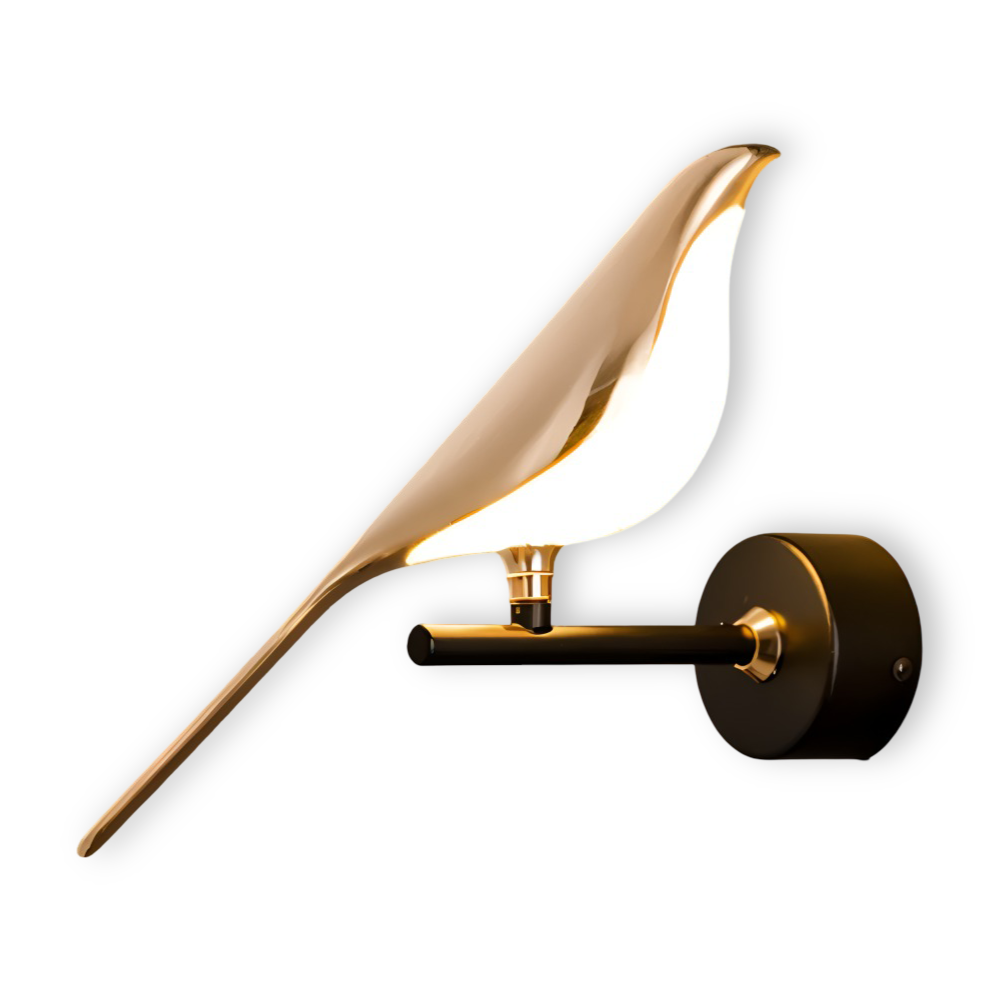 Orivelle – Applique Murale Dorée avec Design de Oiseau Rotatif et Lumière LED