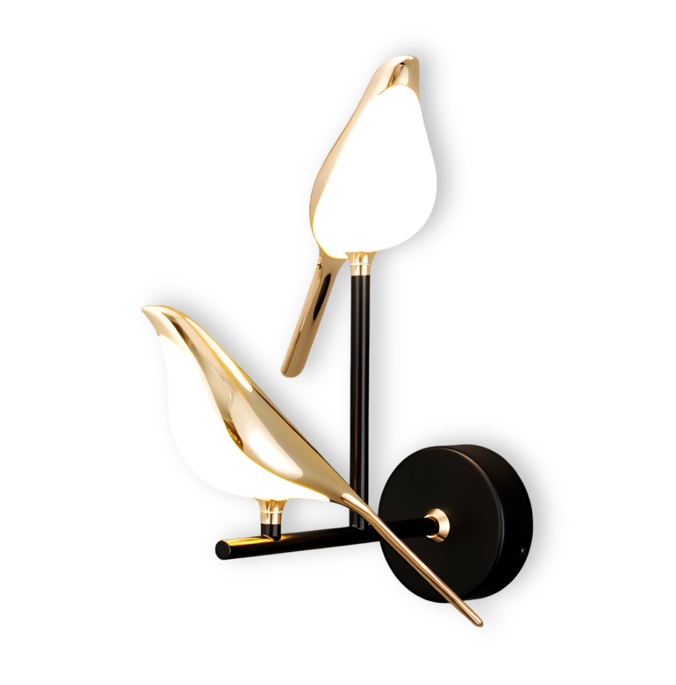 Orivelle – Applique Murale Dorée avec Design de Oiseau Rotatif et Lumière LED
